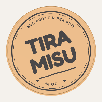 Secret Creamery Tiramisu — High Protein 16 oz pint — high protein ice cream (30g protein) — top