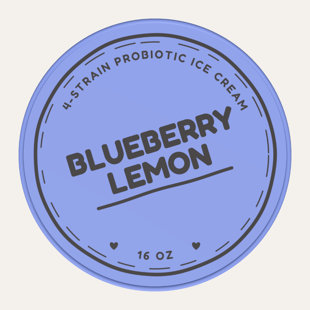 Secret Creamery Blueberry Lemon — Probiotic 16 oz pint — 4-strain probiotic ice cream — top