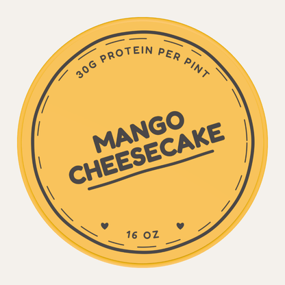 Secret Creamery Mango Cheesecake — High Protein 16 oz pint — high protein ice cream (30g protein) — top