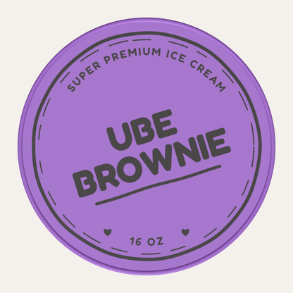 Secret Creamery Ube Brownie 16 oz pint — super premium ice cream — top