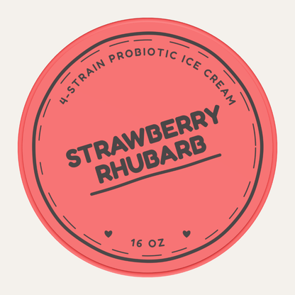 Secret Creamery Strawberry Rhubarb — Probiotic 16 oz pint — 4-strain probiotic ice cream — top