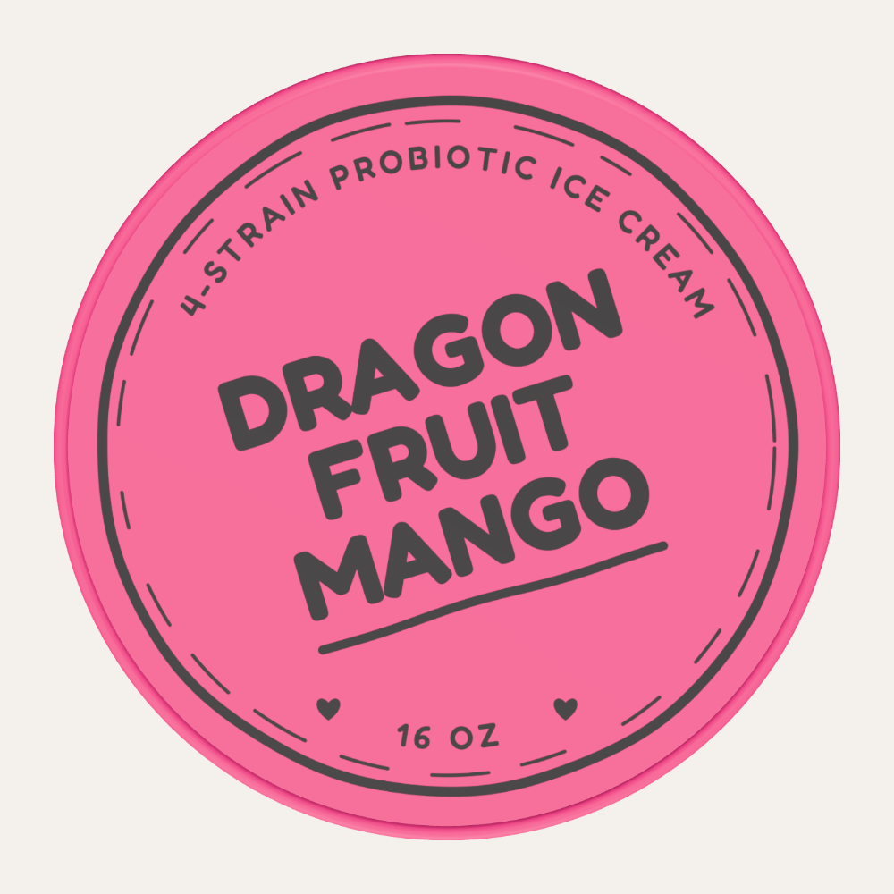 Secret Creamery Dragon Fruit Mango — Probiotic 16 oz pint — 4-strain probiotic ice cream — top