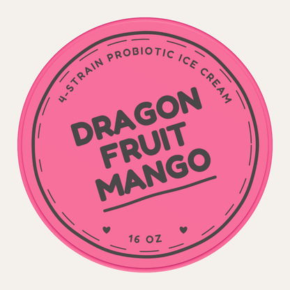 Secret Creamery Dragon Fruit Mango — Probiotic 16 oz pint — 4-strain probiotic ice cream — top