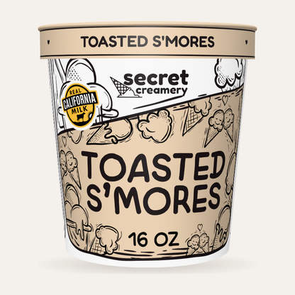 Secret Creamery Toasted S'mores 16 oz pint — super premium ice cream — front