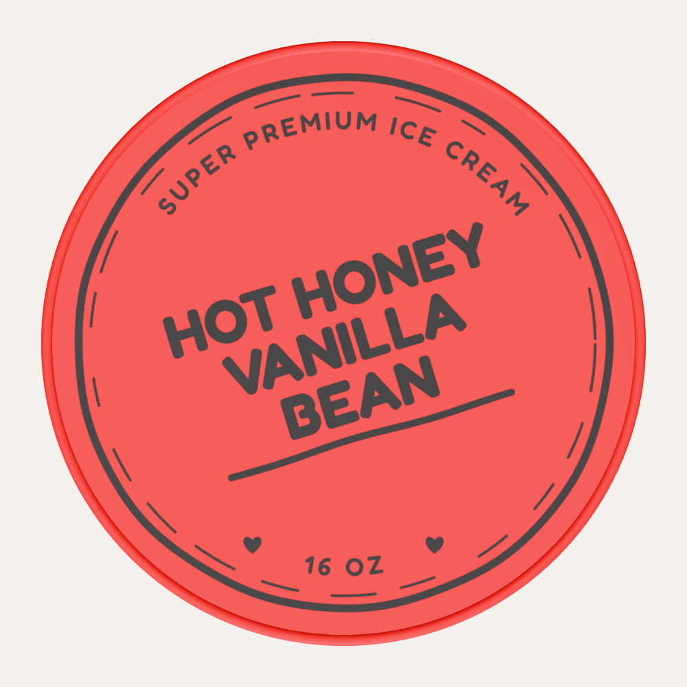 Secret Creamery Hot Honey Vanilla Bean 16 oz pint — super premium ice cream — top