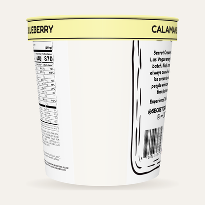 Secret Creamery Calamansi Lime Blueberry — Probiotic 16 oz pint — 4-strain probiotic ice cream — back