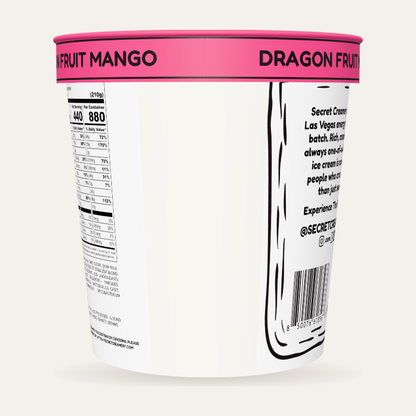 Secret Creamery Dragon Fruit Mango — Probiotic 16 oz pint — 4-strain probiotic ice cream — back