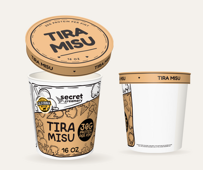 Secret Creamery Tiramisu — High Protein 16 oz pint — high protein ice cream (30g protein) — multi-view