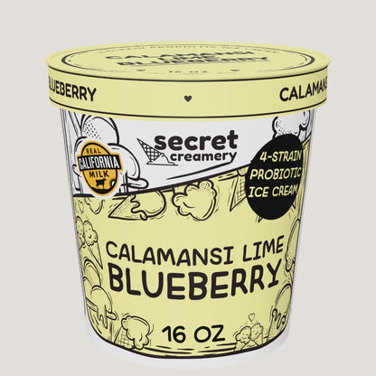 Secret Creamery Calamansi Lime Blueberry Probiotic pint — 360° view