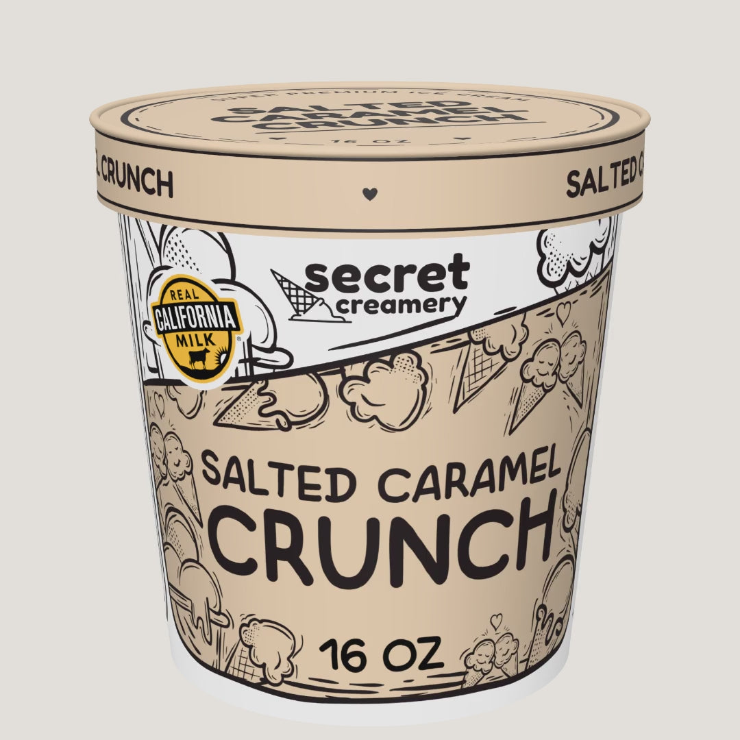 Secret Creamery Salted Caramel Crunch pint — 360° view